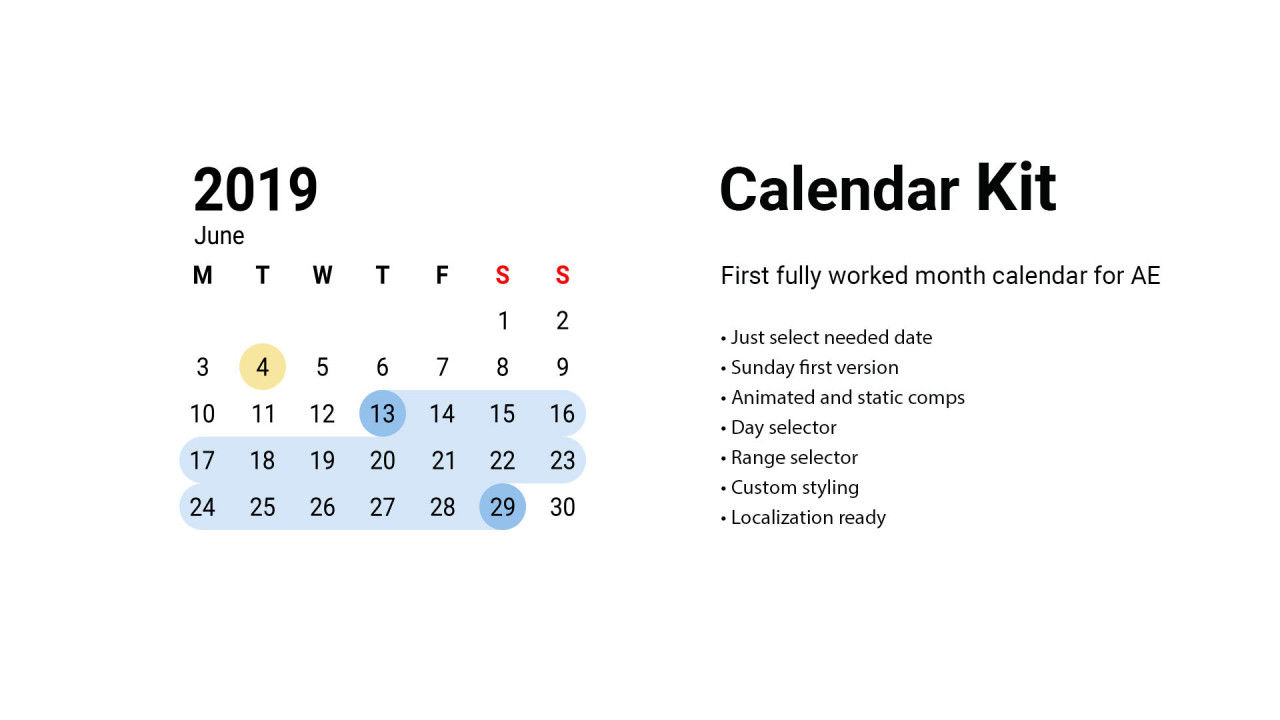 日历工具包动画素材库精选AE模板