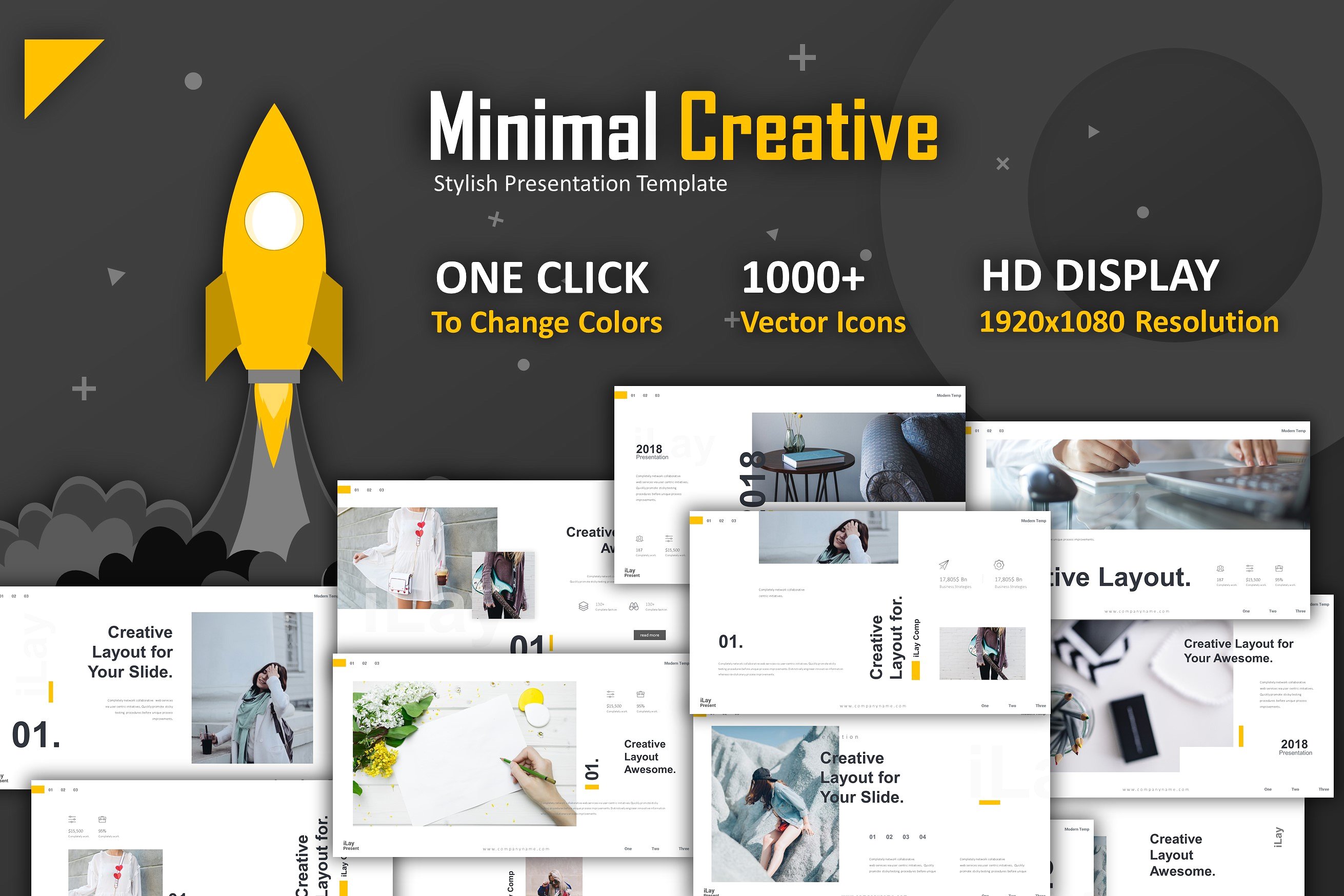 创意极简主义的PPT模板下载 Minimal Creative Powerpoint [ppt,pptx]插图