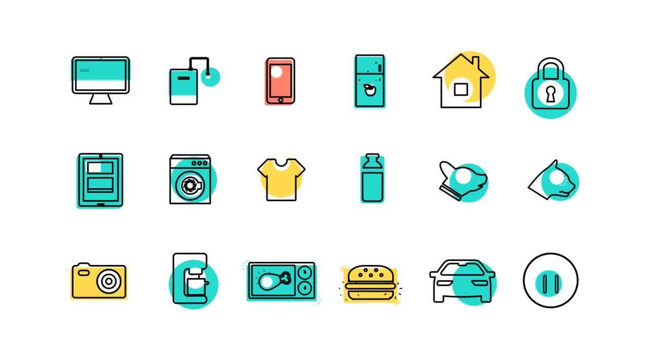 32个物联网和智能家居图标素材库精选AE模板