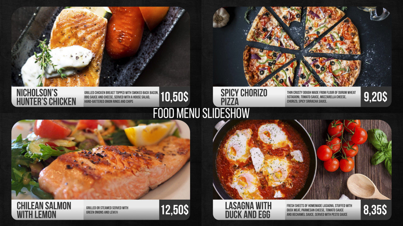 美味的食物菜单幻灯片素材库精选AE模板