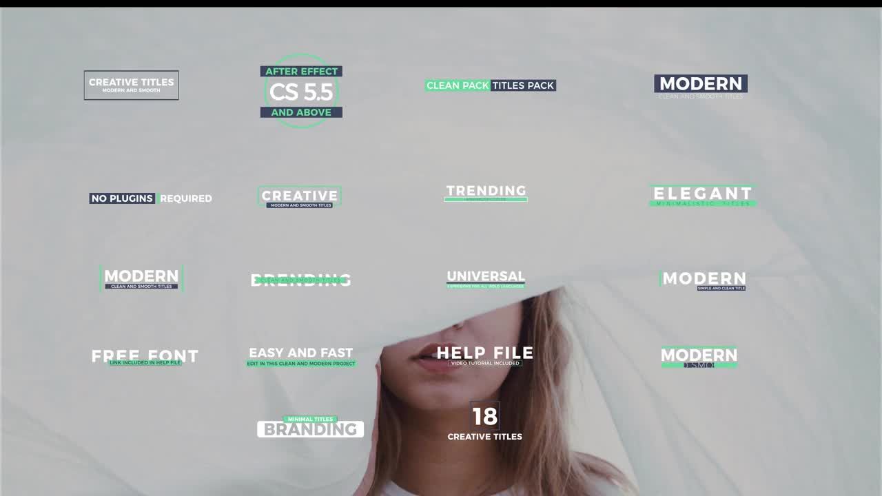 18个最小创意标题素材库精选AE模板