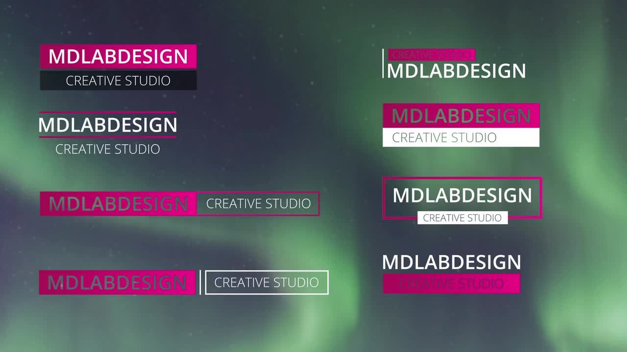 8个干净清晰企业下三分之一标题素材库精选AE模板