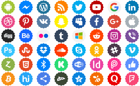 Social Networks Color font素材之家精选英文字体