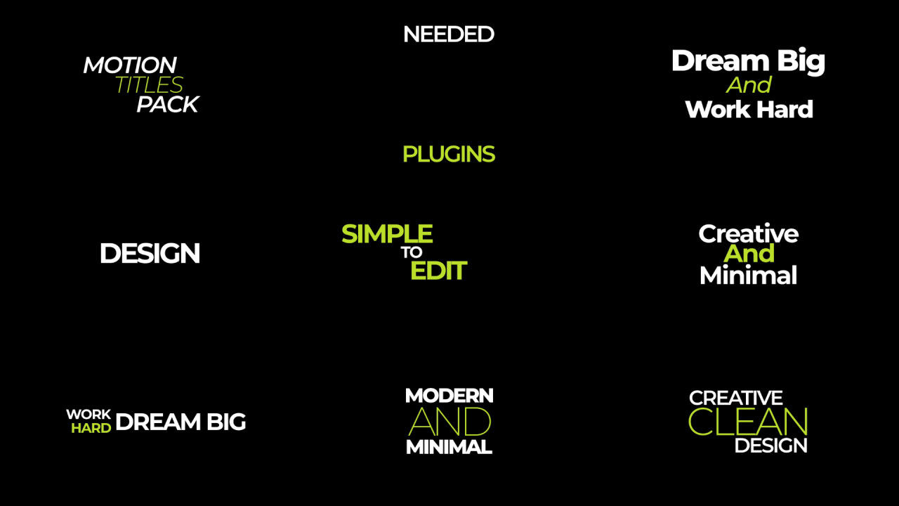 简洁创意动态全屏标题动画素材库推荐PR模板