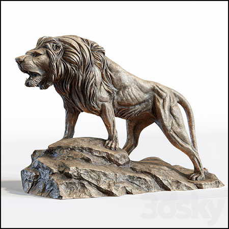 狮子座石头雕塑装饰品素材之家精选3D模型