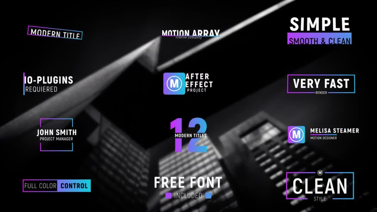 12个色彩鲜艳全屏标题素材库精选AE模板