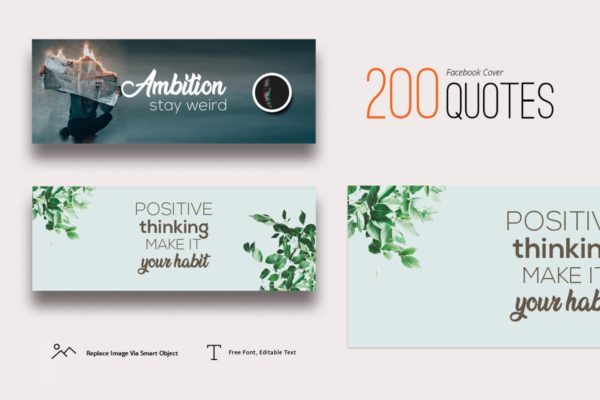 200款Facebook封面引语设计模板素材库精选 200 Facebook Cover Quotes