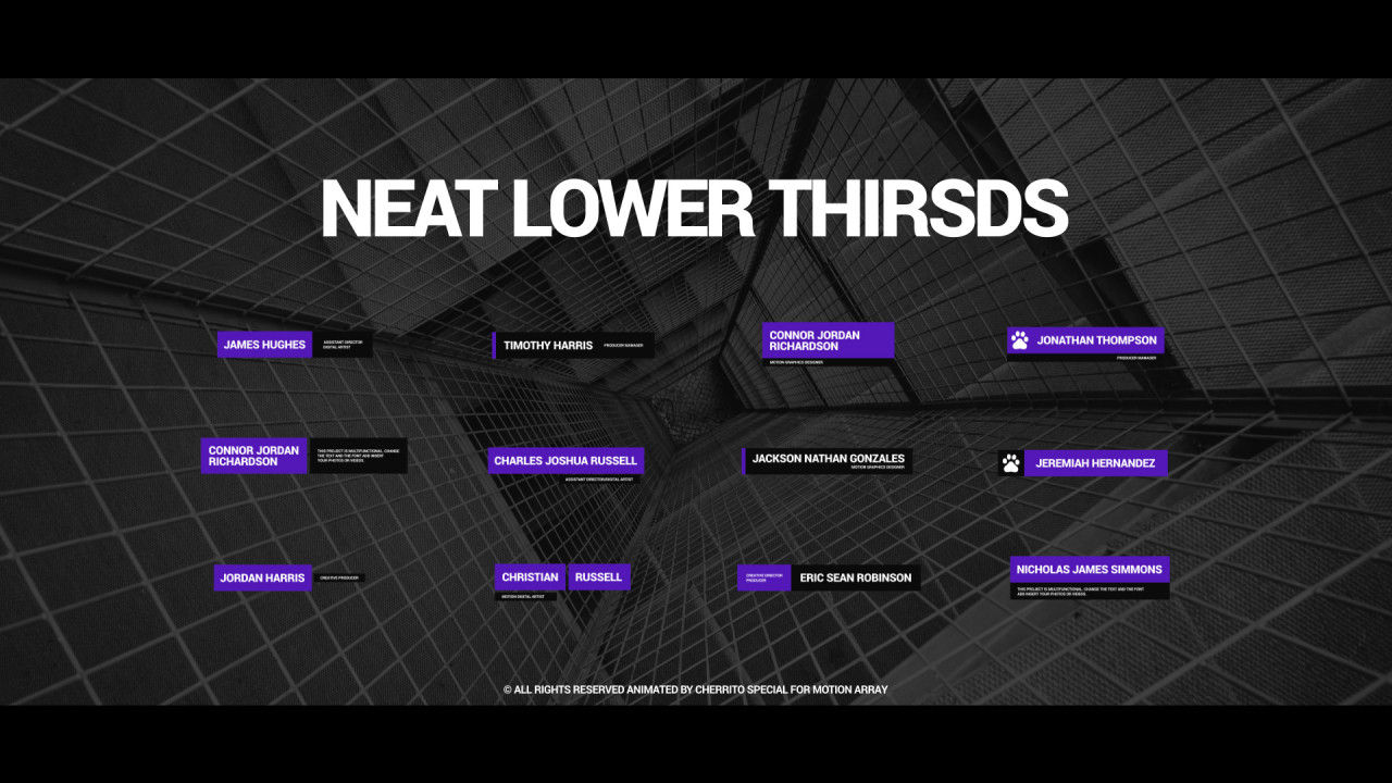 12个整洁较低的三分之二效果素材库精选AE模板