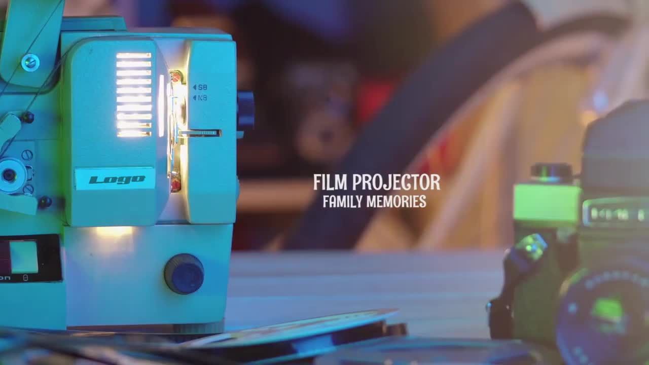 复古家庭记忆电影放映机素材库推荐PR模板