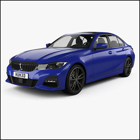 宝马BMW 3系M-Sport轿车与HQ内饰2019 素材之家精选3D模型