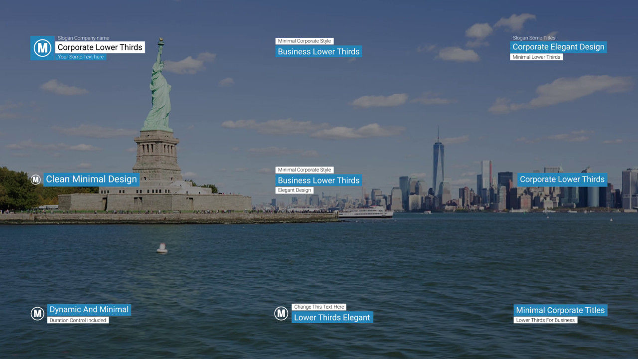 9个现代外观的三分之二动画素材库精选AE模板