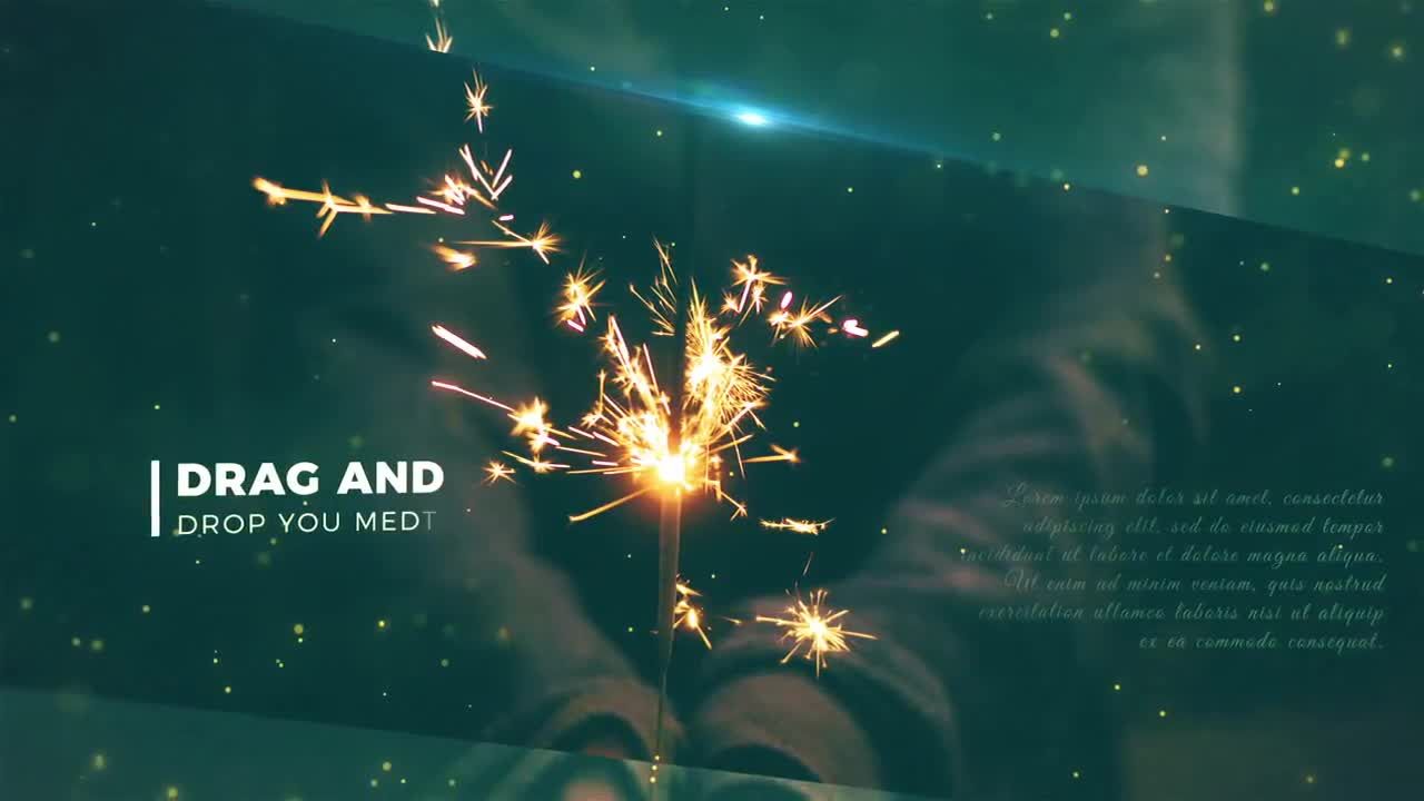 华丽的发光粒子照片优雅展示素材库精选AE模板