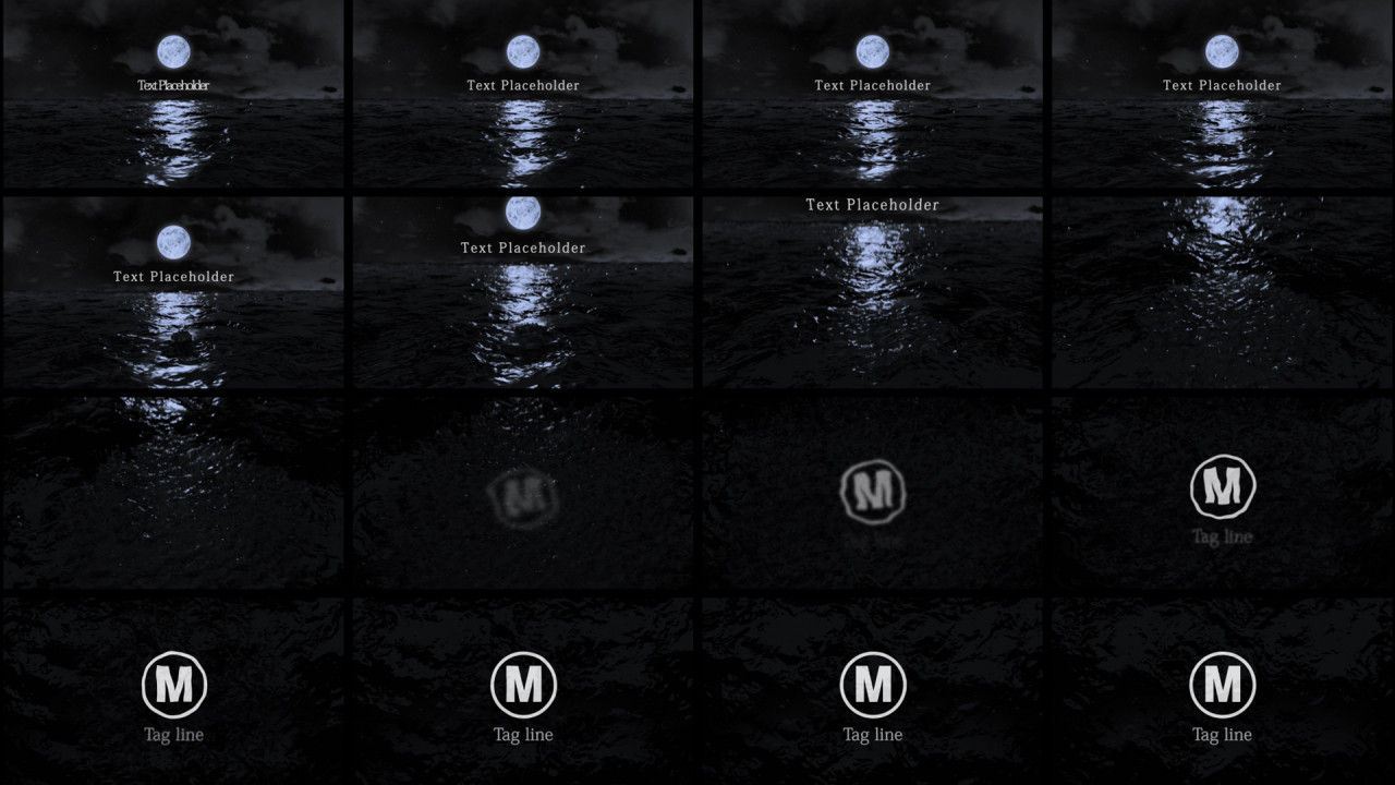 夜间海洋徽标显示素材库精选AE模板