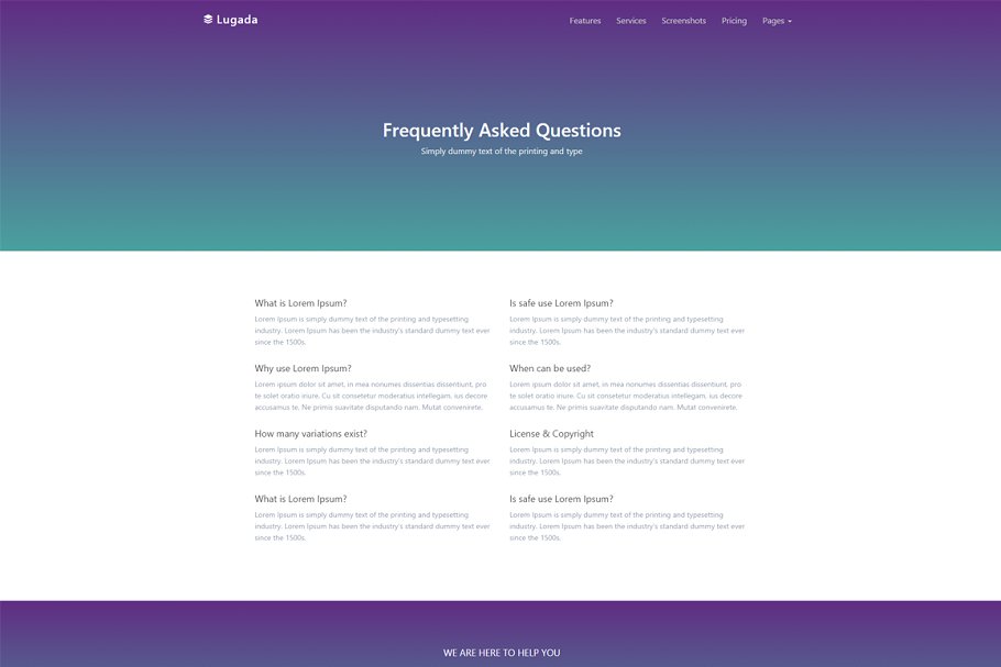 响应式企业网站建站Bootstrap模板素材库精选 Lugada – Responsive Landing Template插图(4)