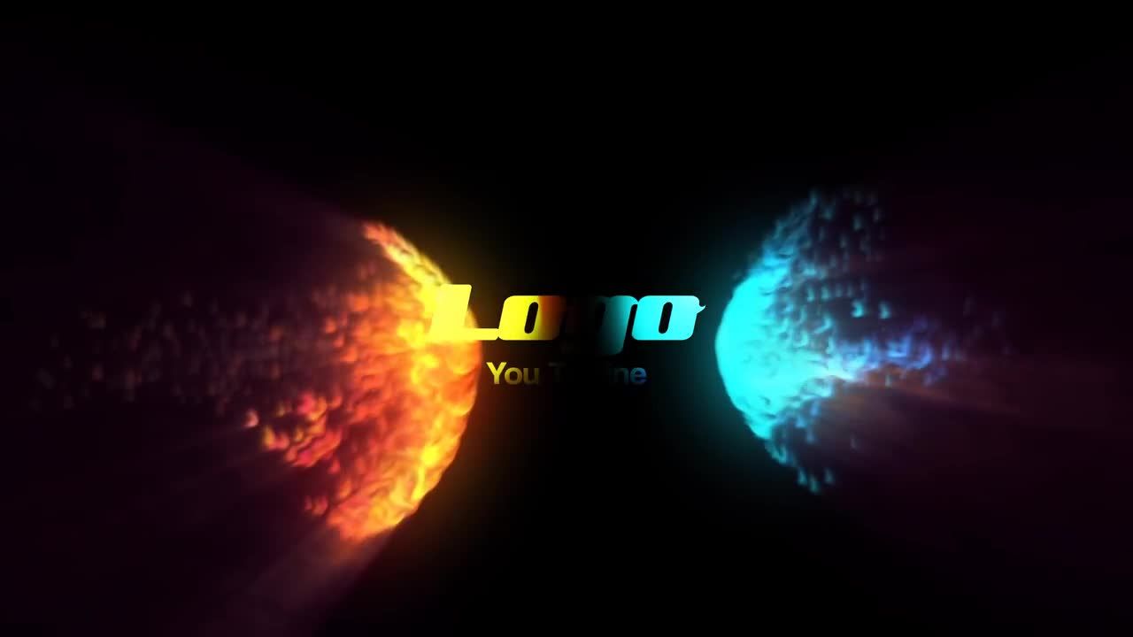 时尚引人注目的水火相融展示徽标素材库精选AE模板