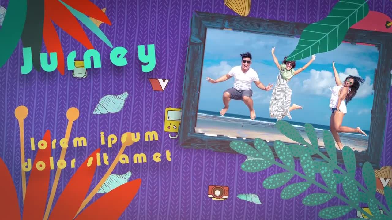 干净多彩明亮卡通动画照片展示素材库精选AE模板