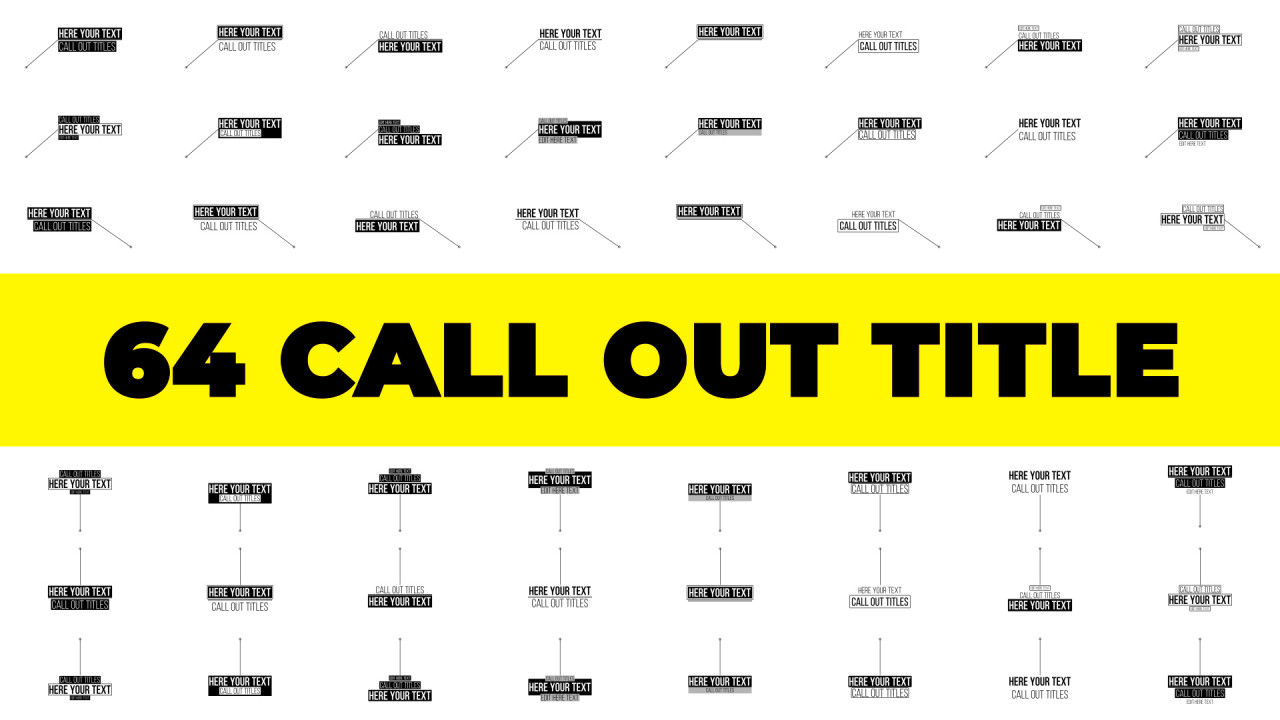 64个时尚设计的全屏标题动画素材库精选AE模板