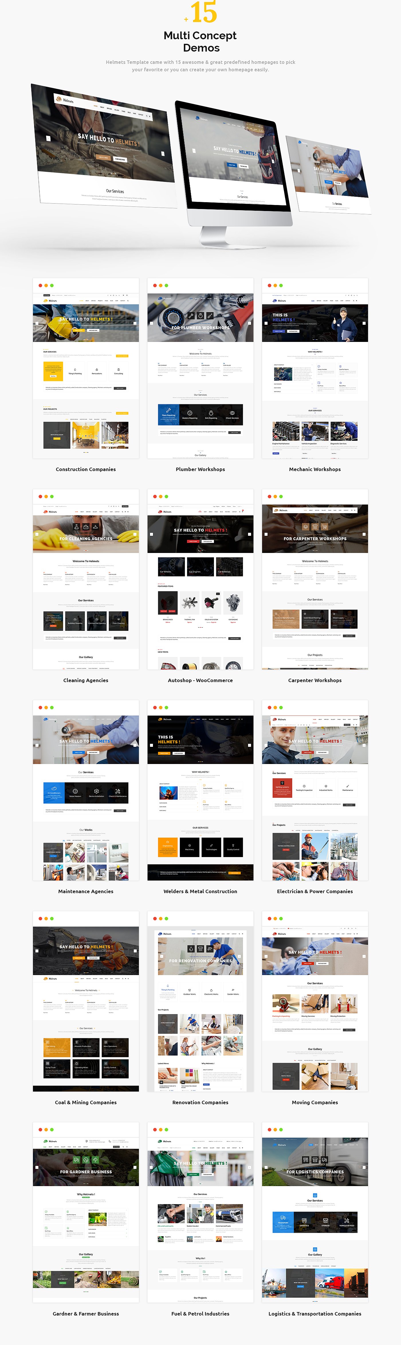 工业企业网站模板素材库精选 Helmets – PSD Template for Handyman插图(18)