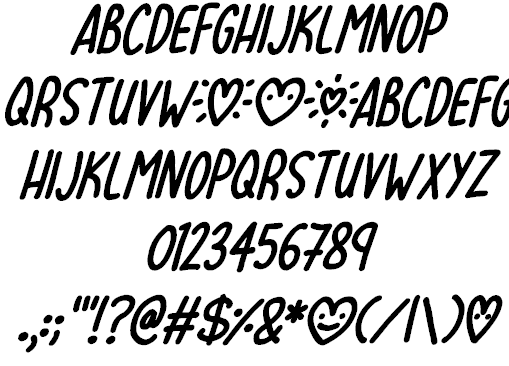 Lovehearts XYZ font插图2 Lovehearts XYZ font插图2