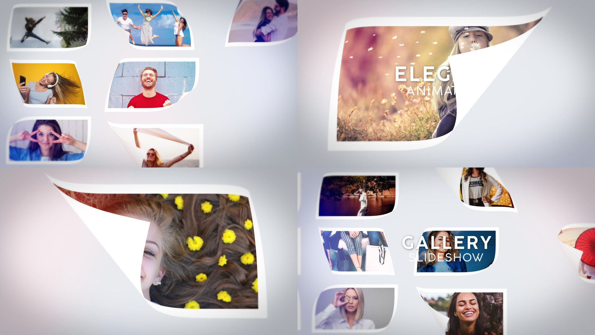 温馨家人照片墙幻灯片展示素材库精选AE模板