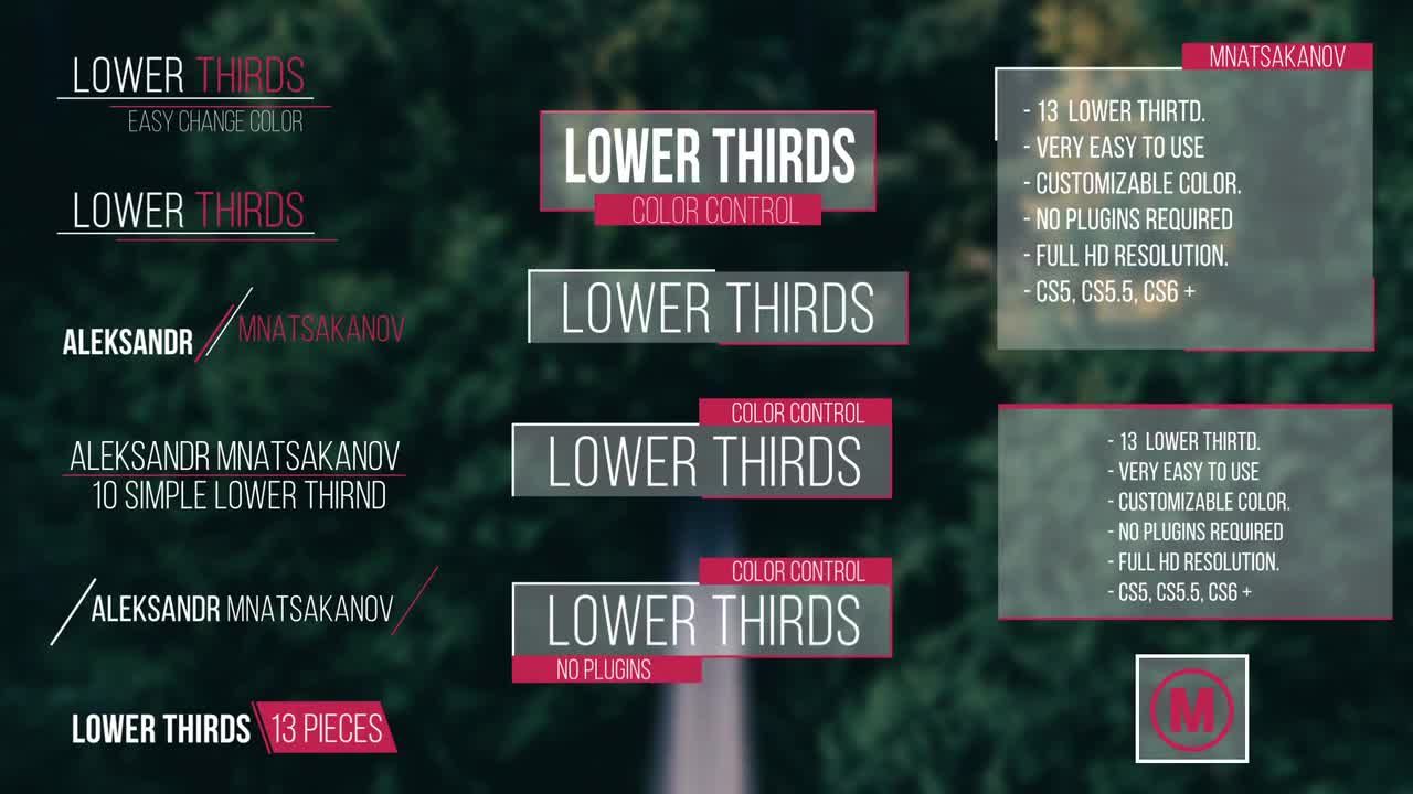 简洁流畅的下三分之一标题动画素材库精选AE模板