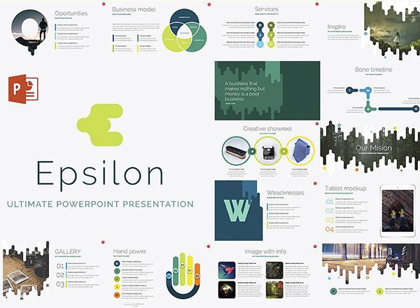 一个设计精美&组件全面的免费PPT: EPSILON
