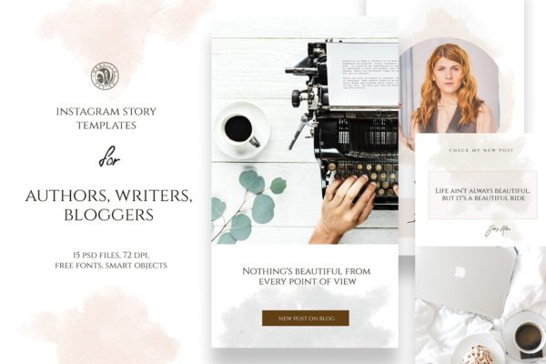 小资女王范Ins社交故事贴图模板素材库精选 Instagram Stories for Writers