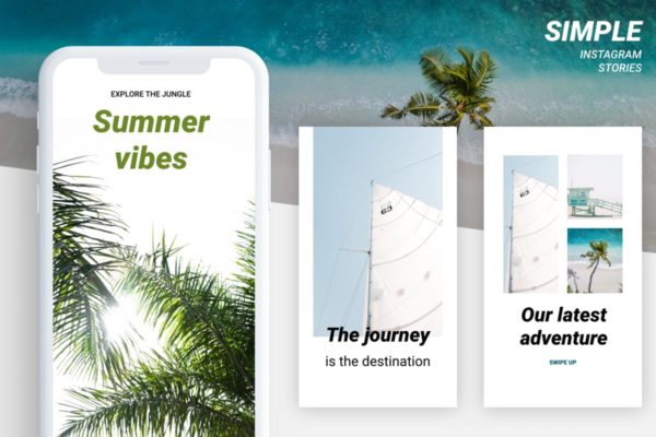 简约设计风格Instagram社交媒体品牌故事设计模板素材库精选 Simple Instagram stories templates
