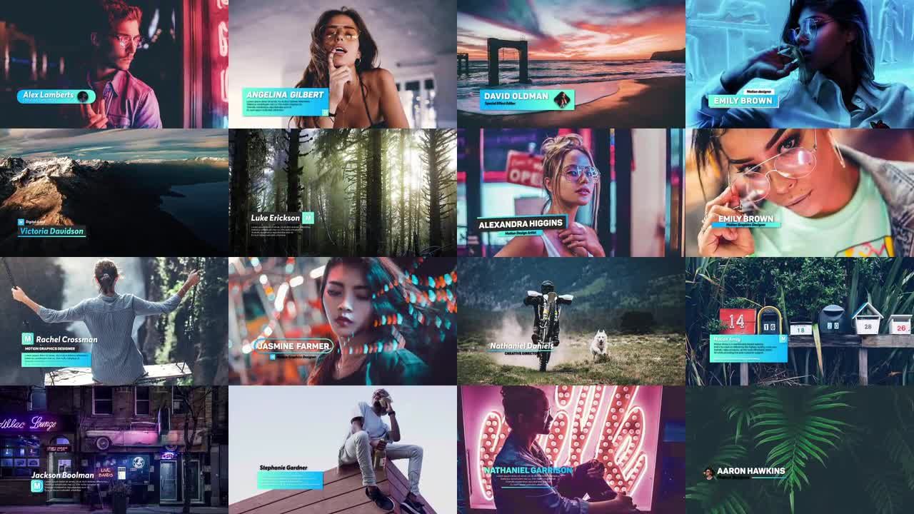 16个时尚标题字幕条动画素材库精选AE模板