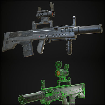 ASh-12.7 Battle Rifle (ShAK-12)步枪素材之家精选3D模型