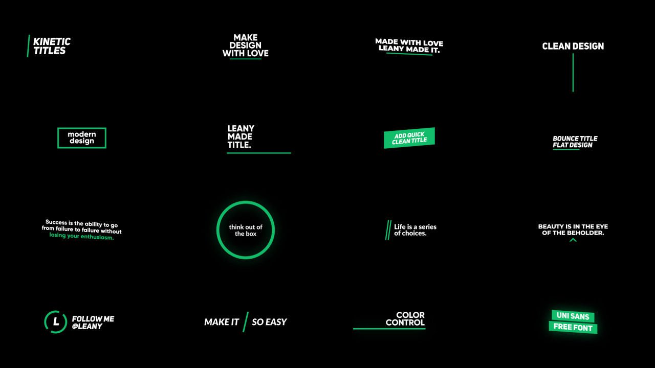 16个广告动力学全屏标题动画素材库精选AE模板