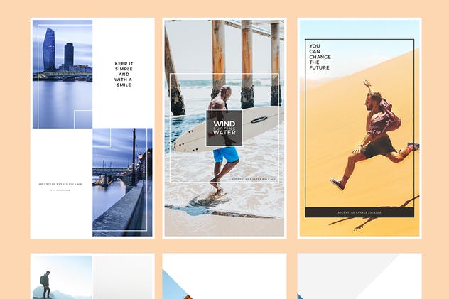 Instagram/Facebook/新浪微博社交媒体贴图模板素材库精选 Adventure Social Media Banner插图(4)