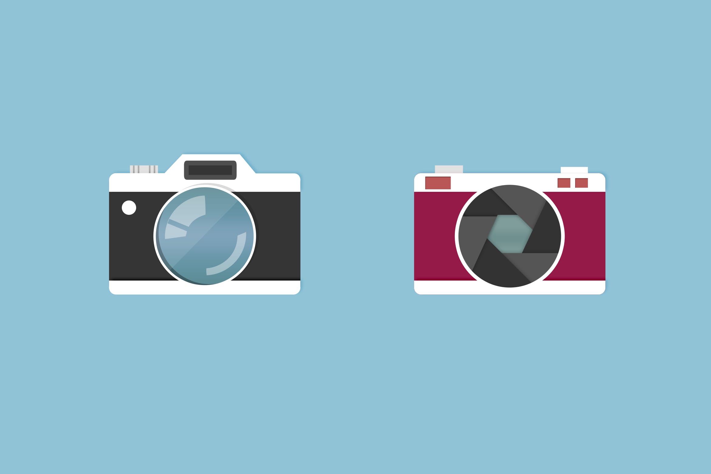 扁平设计风格相机矢量素材库精选图标 Funky Camera Icons插图