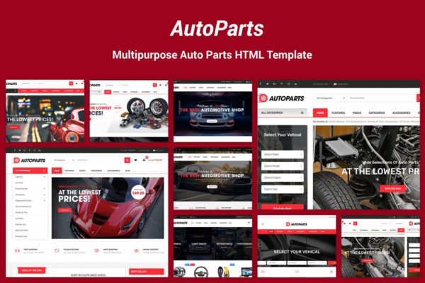 汽车配件网上商城HTML模板素材库精选 AutoParts – Equipments, Accessories HTML Template