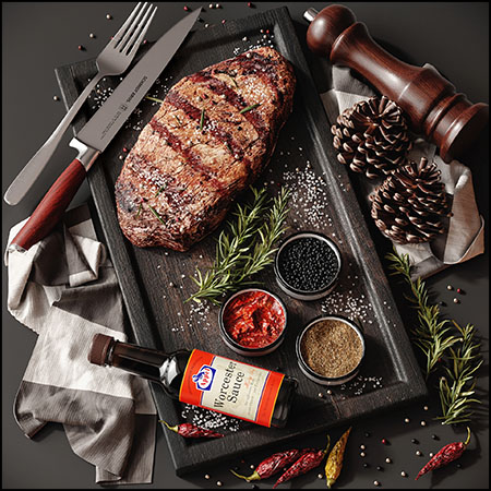 烤牛排和调料品刀具套装素材之家精选3D模型