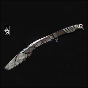 带有血迹的库克里刀素材之家精选3D模型