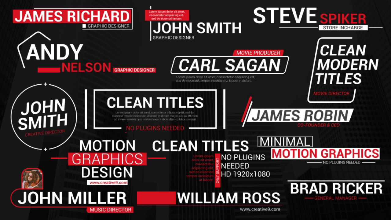 现代下三分之一和全屏标题动画素材库精选AE模板