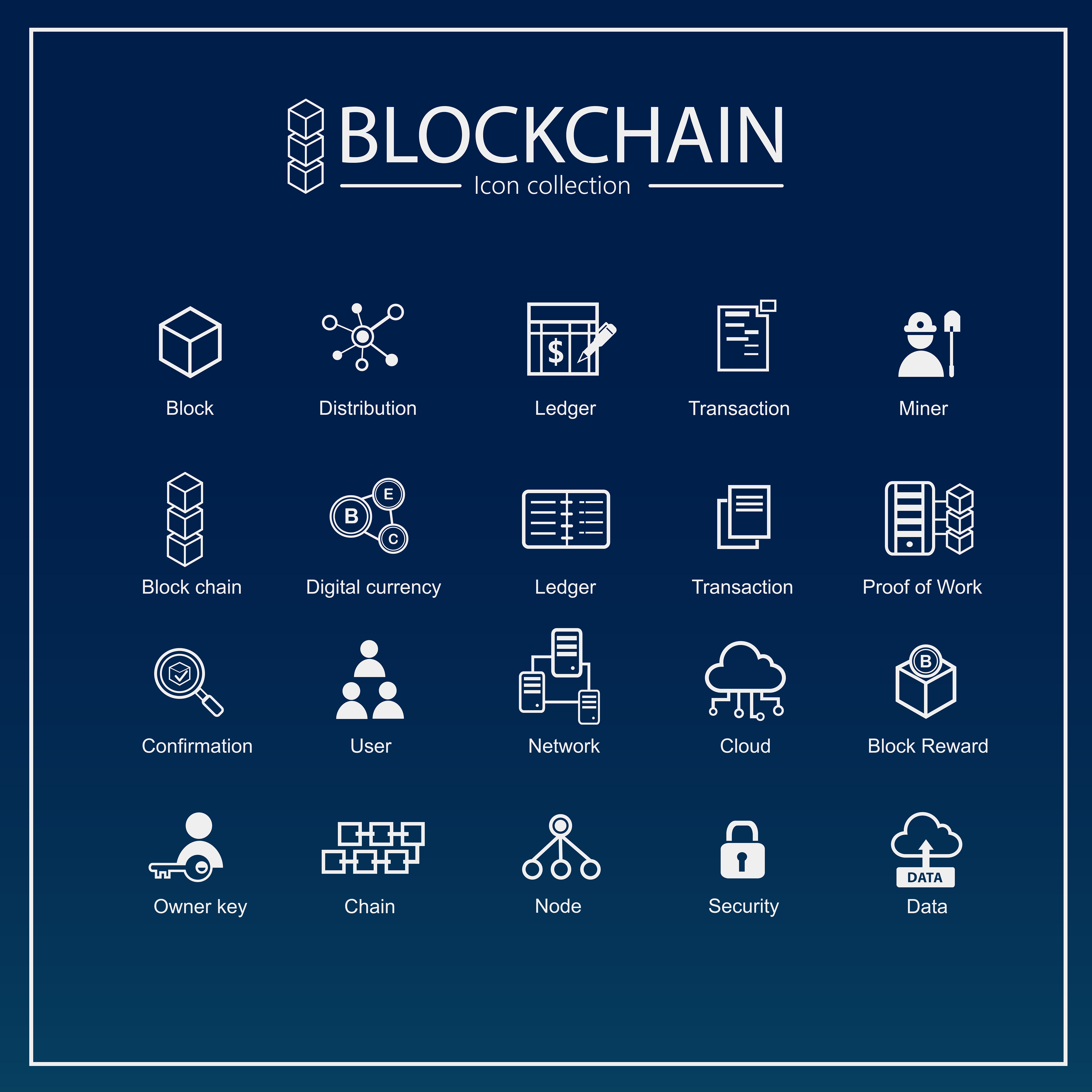 特别企划——“区块链”主题设计素材：图标、背景&图表（一）插图