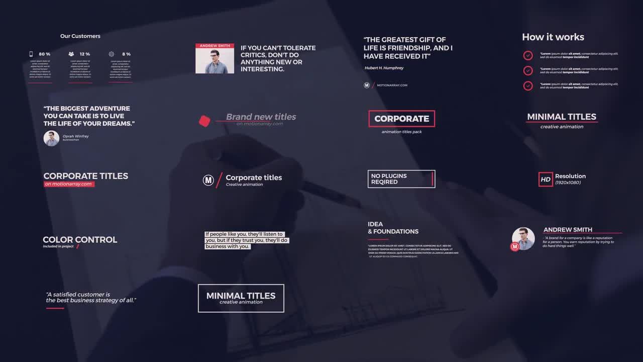 18个简约的企业标题素材库精选AE模板