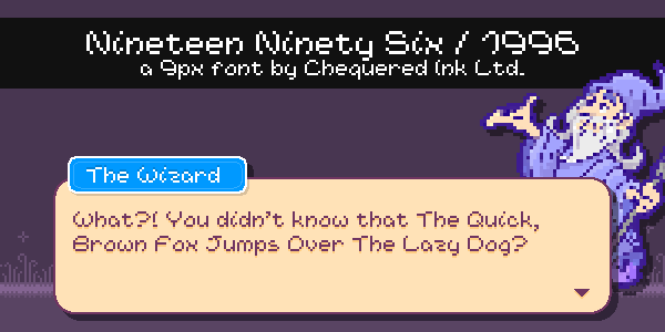 Nineteen Ninety Six font插图