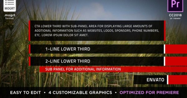 简约风字幕条动画素材库精选PR模板 Clean Titles &amp; Lower Thirds | MOGRT for Premiere Pro
