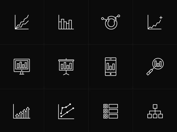 数据统计分析主题矢量图标 Analysis Vector Icons