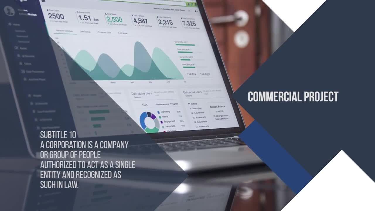 简洁的公司商务企业动态素材库精选pr模板