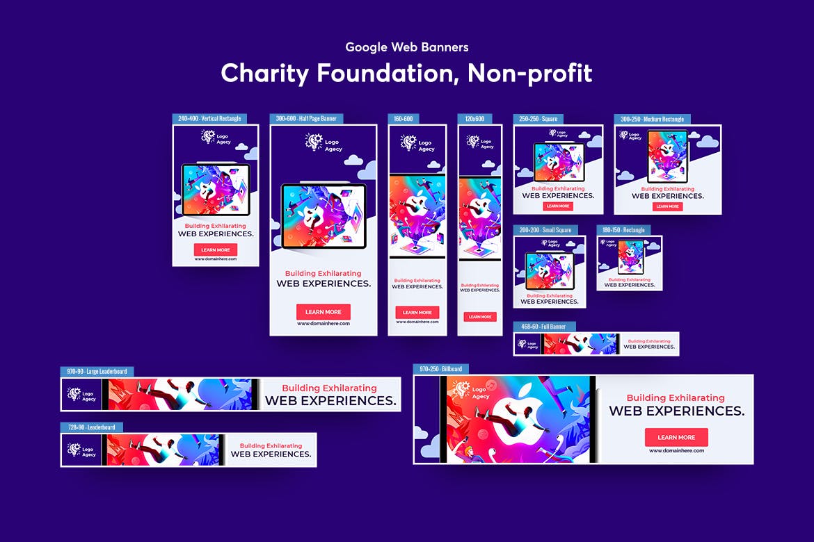 慈善基金会/非营利类型Banner横幅素材库精选广告模板v1 Charity Foundation, Non-profit Banners Ad插图(1)