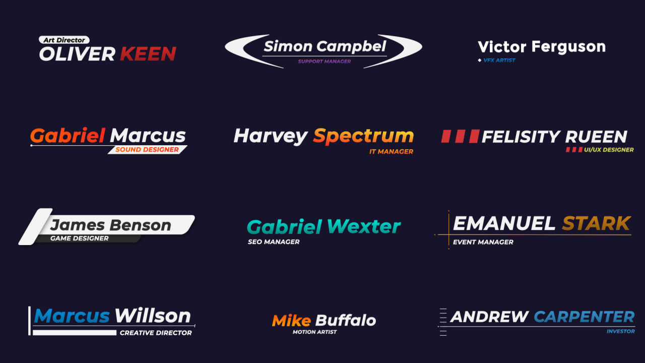 12个时尚设计最小三分之一收藏动画标题素材库精选AE模板