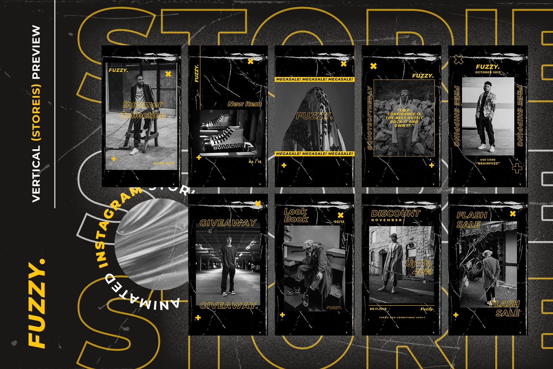 Instagram社交平台推广动图/动画设计PSD模板素材库精选 Fuzzy – Animated Instagram Template插图(2)