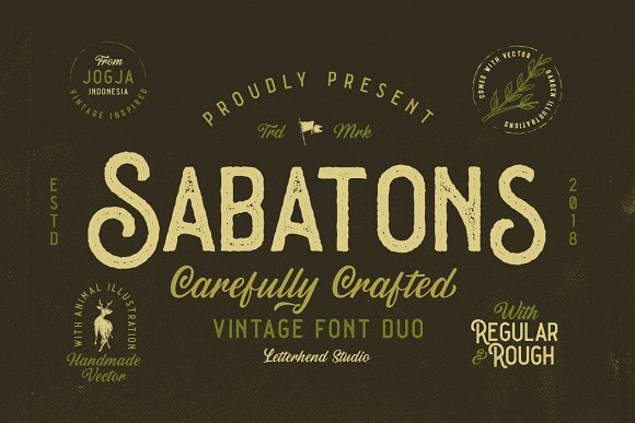 Sabatons – Vintage Font Duo素材之家精选英文字体