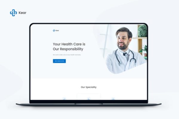 医药健康护理机构网站着陆页模板素材库精选 Kear – Medical &amp; Healthcare Landing Page Template