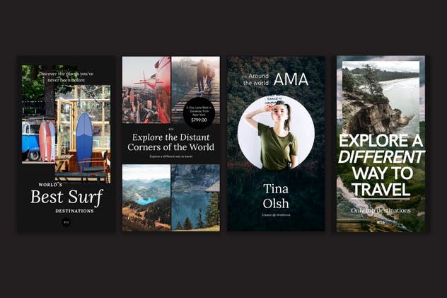 摄影作品展示/服装促销适用新媒体社交媒体Banner模板素材库精选合集v2 Instagram Stories — Promotion Pack (Set 2)插图(5)