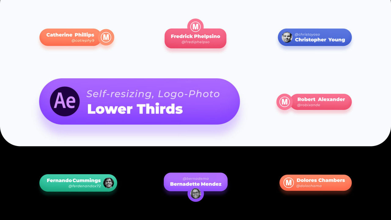 下三分之一的徽标照片自动缩放动画素材库精选AE模板